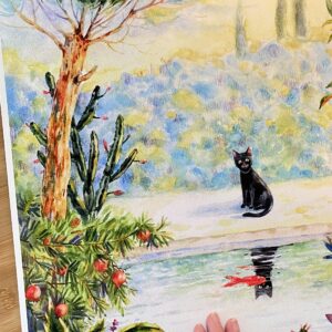 "Pisica în Grădină" | "Cat & The Garden" ART PRINT A3+ - Image 3