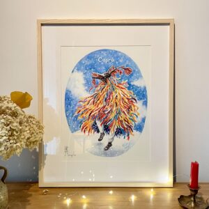 "CAPRĂ" Original de Artă  Înrămat| "GOAT" ARTWORK