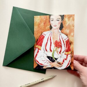 Felicitare "Fata cu Lalea" + Plic | Greeting card & envelope
