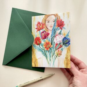 Felicitare "Lalele" + Plic | Greeting card & envelope