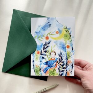 Felicitare "Pădurea Albastră" + Plic | Greeting card & envelope
