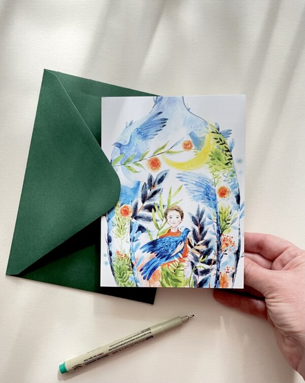 Felicitare "Pădurea Albastră" + Plic | Greeting card & envelope