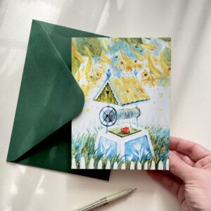 Felicitare "Fântână cu Tei" + Plic | Greeting card & envelope