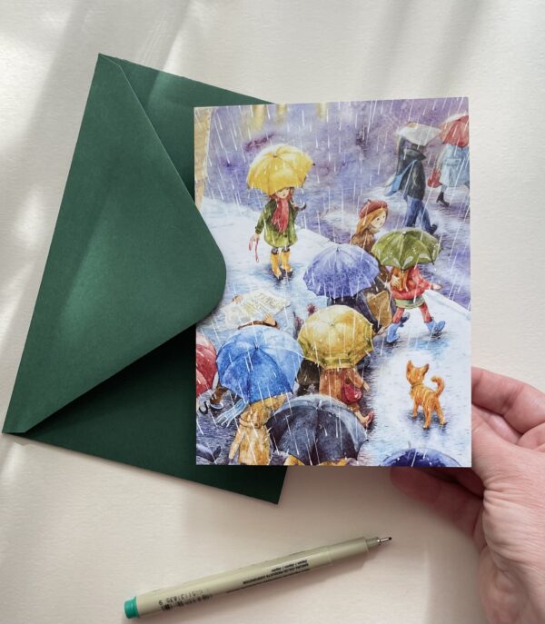 Felicitare "Ploaia" + Plic | Greeting card & envelope