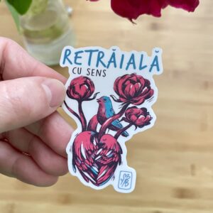 Sticker mat "Retrăiala" albastru
