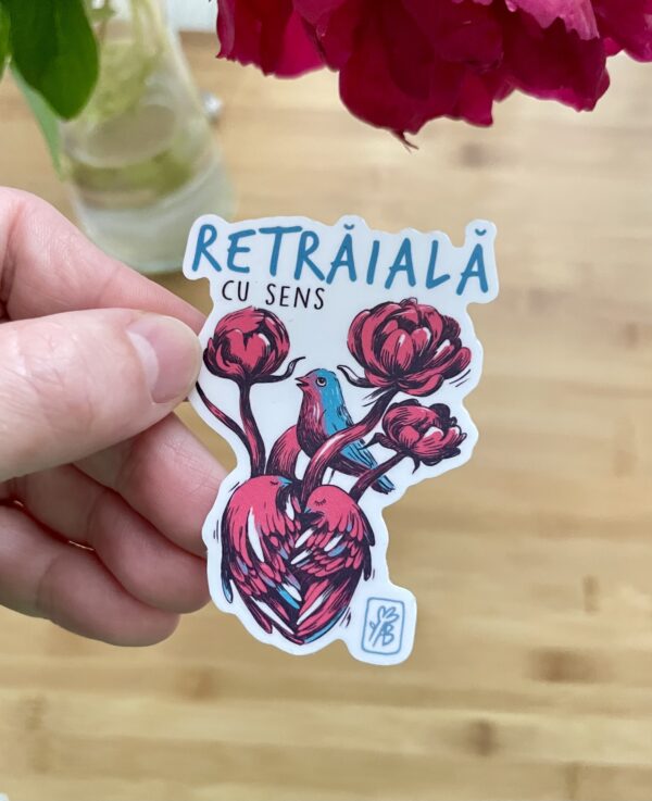Sticker mat "Retrăiala" albastru