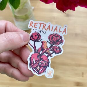 Sticker mat "Retrăiala" oranj