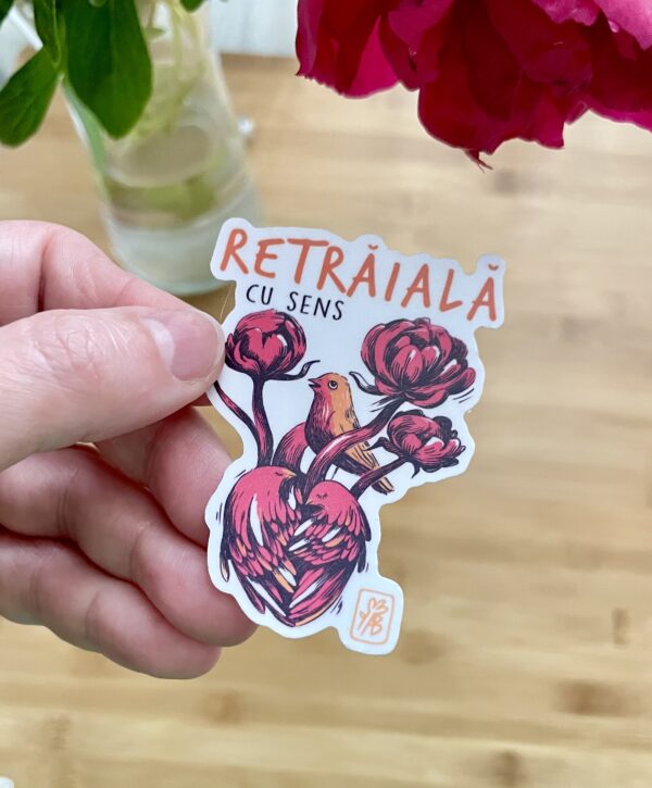 Sticker mat "Retrăiala" oranj