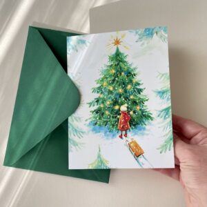 Felicitare "Crăciun în Pădure" + Plic | Greeting card & envelope