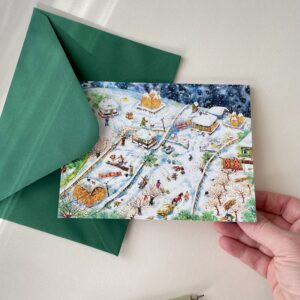 Felicitare "Iarnă în Moldova" + Plic | Greeting card & envelope