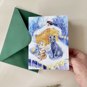 Felicitare "Două Pisici" + Plic | Greeting card & envelope