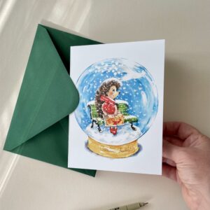 Felicitare "Aricel în Glob" + Plic | Greeting card & envelope