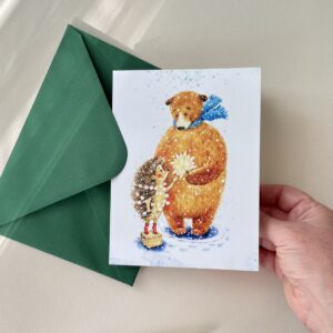 Felicitare "Aricel cu Luminițe" + Plic | Greeting card & envelope