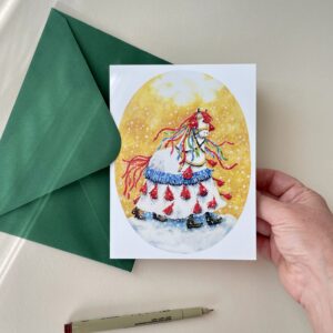 Felicitare "Căluț Alb" + Plic | Greeting card & envelope