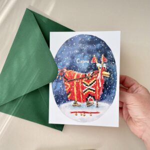 Felicitare "Capră Roșie" + Plic | Greeting card & envelope