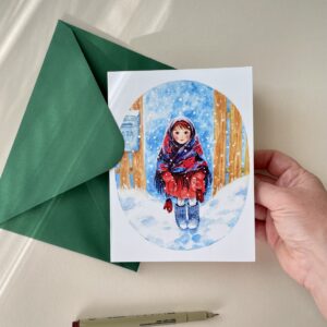 Felicitare "La Portiță" + Plic | Greeting card & envelope