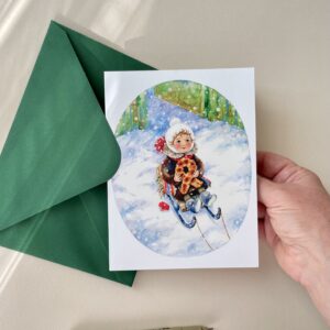 Felicitare "Crăciunel" + Plic | Greeting card & envelope