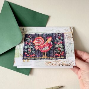 Felicitare "Covor cu Cocoș" + Plic | Greeting card & envelope