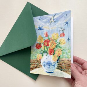 Felicitare "Aprilie Acasă" + Plic | Greeting card & envelope